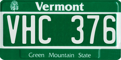 VT license plate VHC376