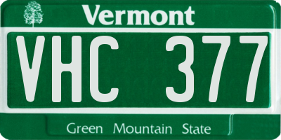 VT license plate VHC377