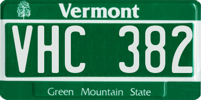 VT license plate VHC382