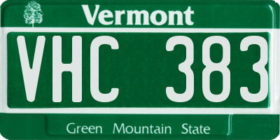 VT license plate VHC383