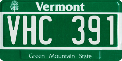 VT license plate VHC391