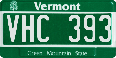 VT license plate VHC393