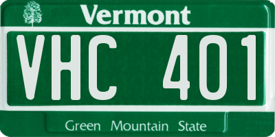 VT license plate VHC401
