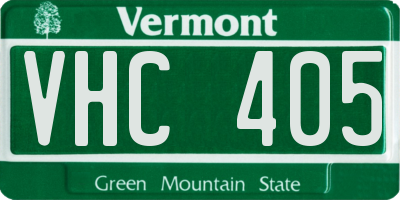 VT license plate VHC405
