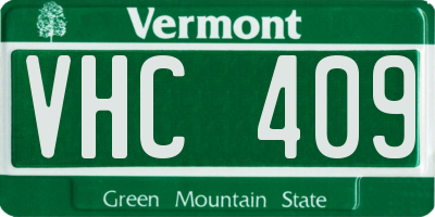 VT license plate VHC409
