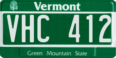 VT license plate VHC412