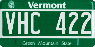 VT license plate VHC422