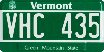 VT license plate VHC435