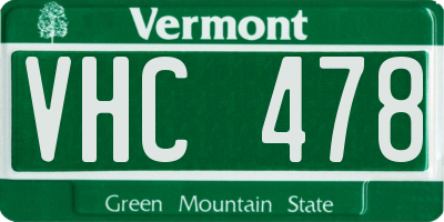 VT license plate VHC478