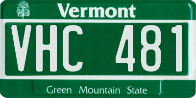 VT license plate VHC481
