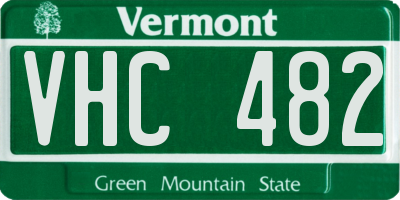 VT license plate VHC482