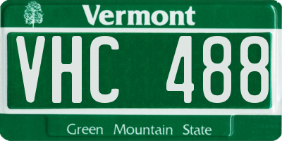 VT license plate VHC488