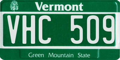 VT license plate VHC509