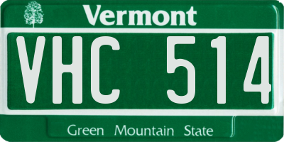VT license plate VHC514