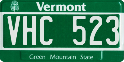 VT license plate VHC523
