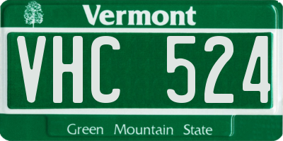 VT license plate VHC524