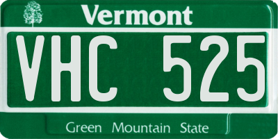 VT license plate VHC525