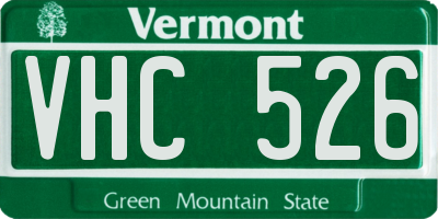 VT license plate VHC526