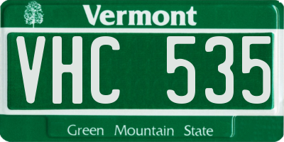VT license plate VHC535