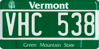 VT license plate VHC538