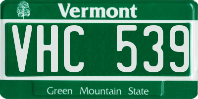 VT license plate VHC539