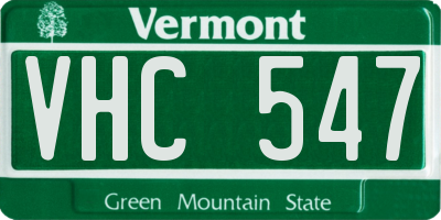 VT license plate VHC547