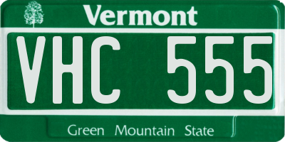 VT license plate VHC555