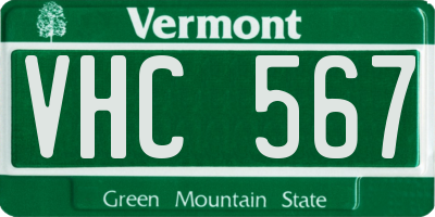 VT license plate VHC567