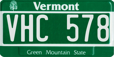 VT license plate VHC578