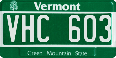 VT license plate VHC603