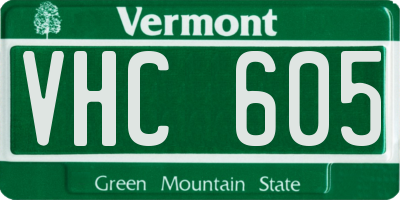 VT license plate VHC605