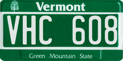 VT license plate VHC608