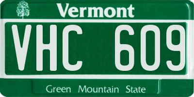 VT license plate VHC609