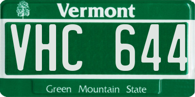 VT license plate VHC644