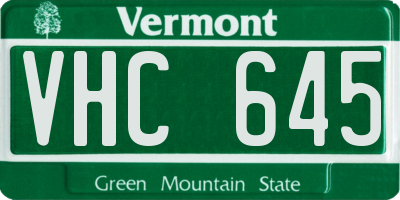 VT license plate VHC645