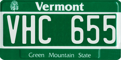 VT license plate VHC655