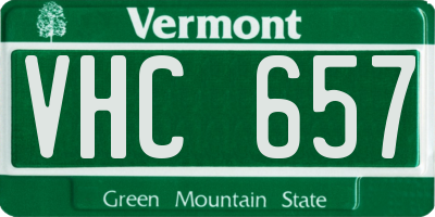 VT license plate VHC657