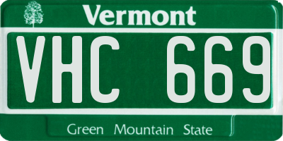 VT license plate VHC669