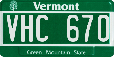 VT license plate VHC670