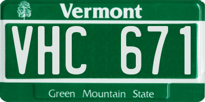 VT license plate VHC671