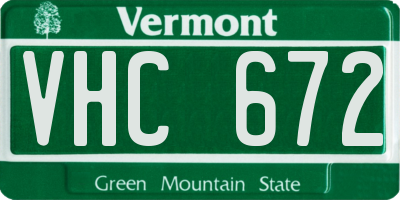 VT license plate VHC672