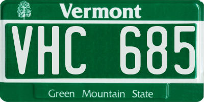 VT license plate VHC685
