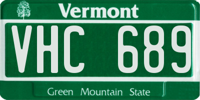 VT license plate VHC689