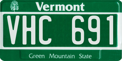 VT license plate VHC691