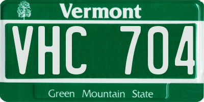 VT license plate VHC704