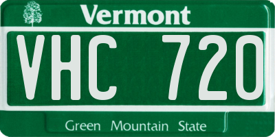 VT license plate VHC720