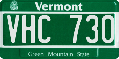VT license plate VHC730