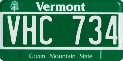 VT license plate VHC734