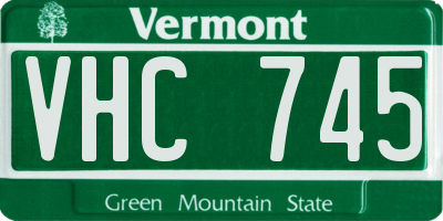VT license plate VHC745
