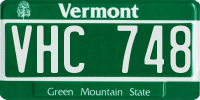 VT license plate VHC748
